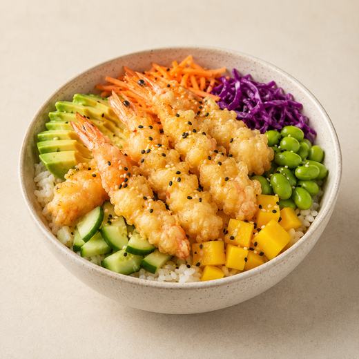 Tempura Crevetten Poke Bowl