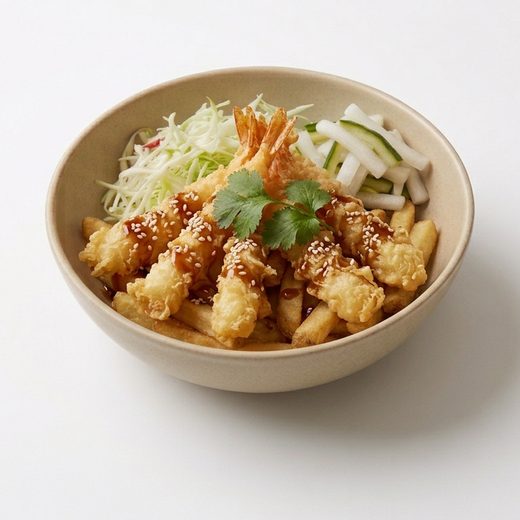 Tempura Crevetten Pommesbox