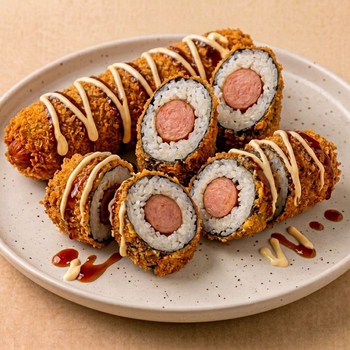 Tempura Hotdog Sushi Wrap